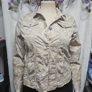 Croft & Barrow Tan Jean Jacket Fitted Waist-Length